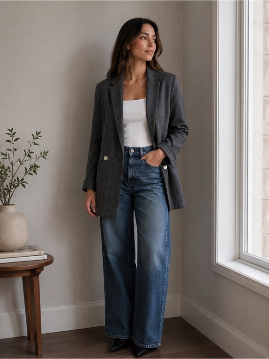 Dynamite Jackets & Blazers - Dynamite Charcoal Gray Blazer